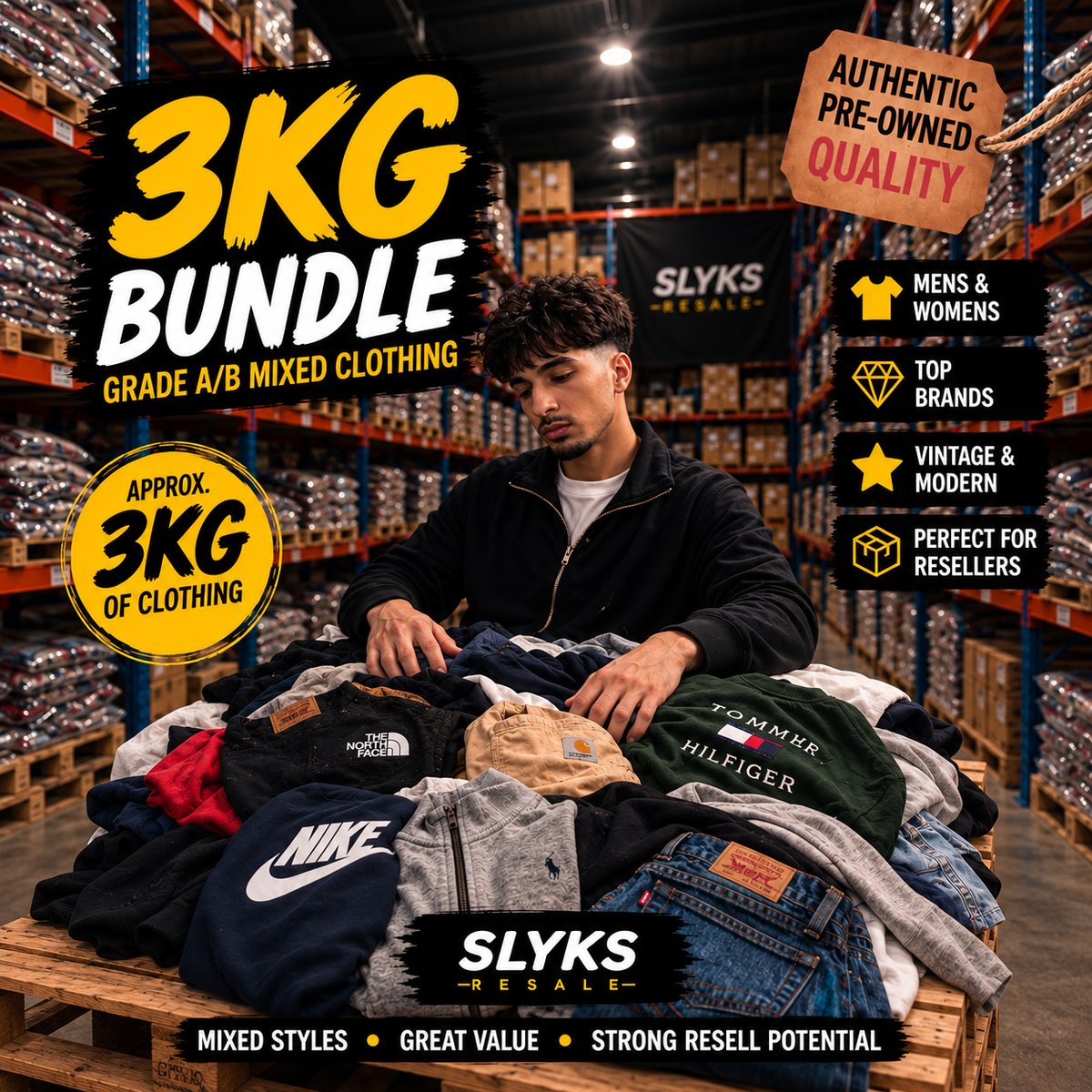 3KG Grade A/B Mixed Clothing Bundle (GURANTEE 1 PIECE LULULEMON